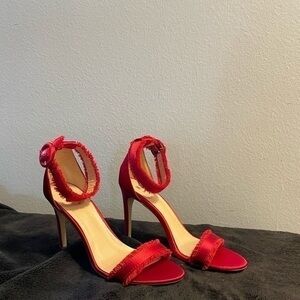Mix NO. 6 Rayane Red Satin Sandals Heels